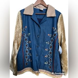 Parsley & Sage 🆕 NWT Embroidered Denim Jean Jacket